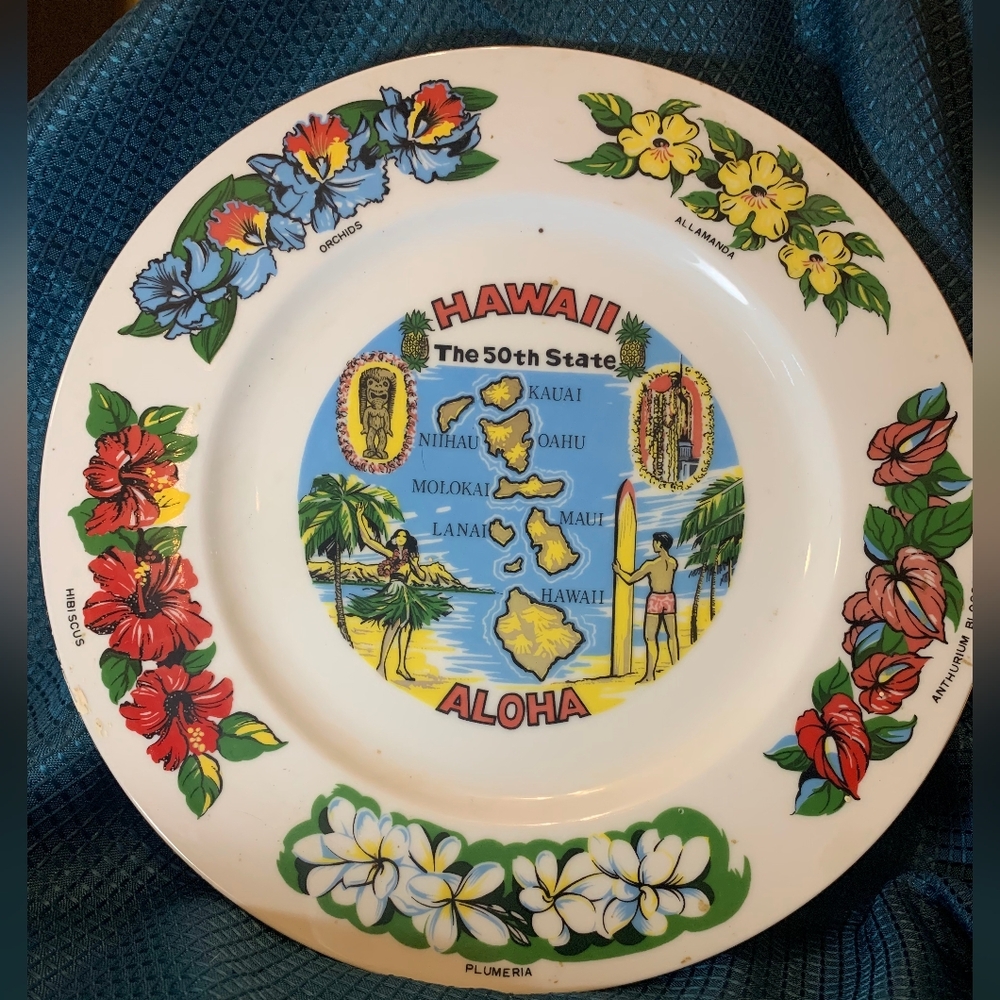 Hawaii Themed Decorative Plate